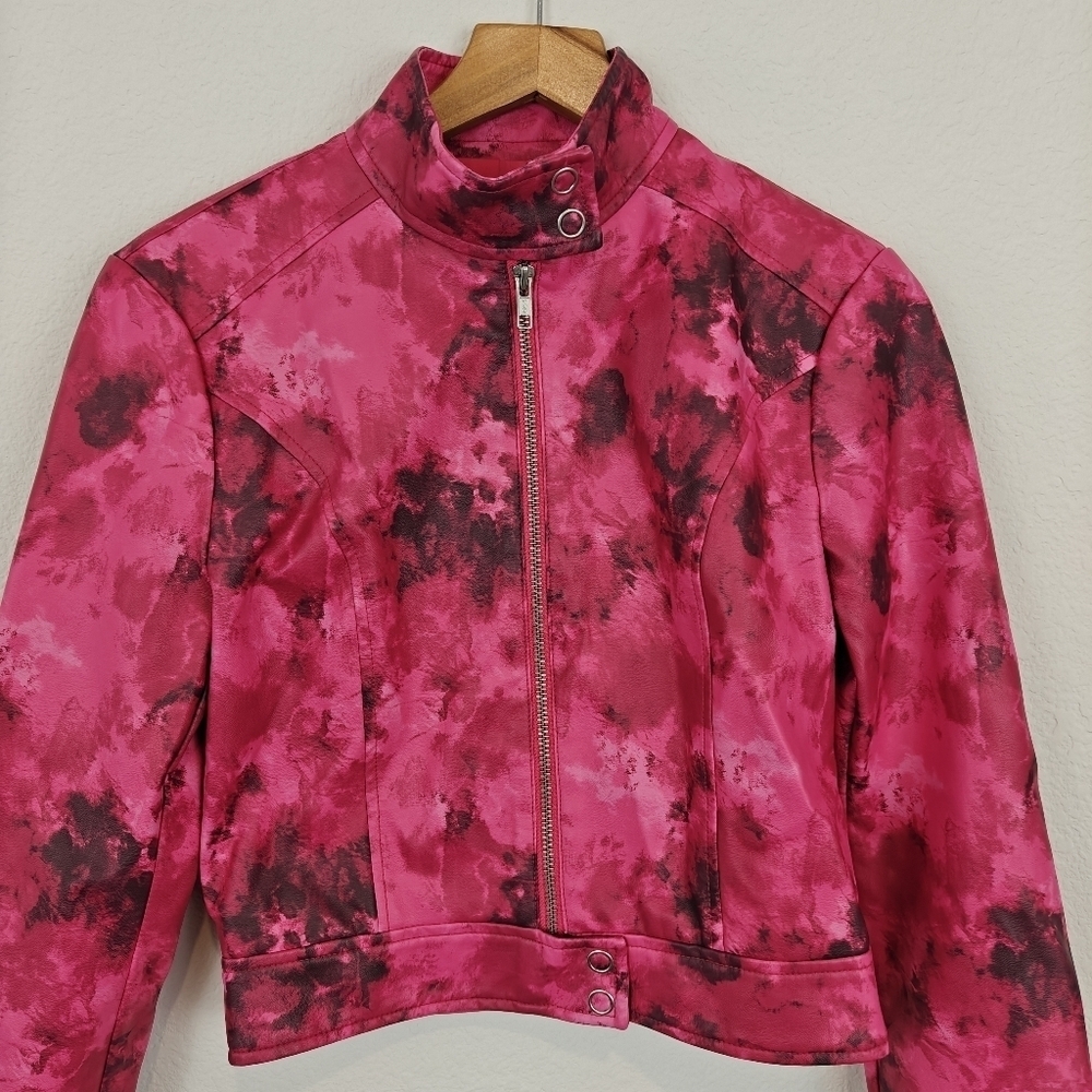 I.AM.GIA $365 womens Reika Jacket Pink Faux Leather Zip Front Size XS Women's - Picture 12 of 16